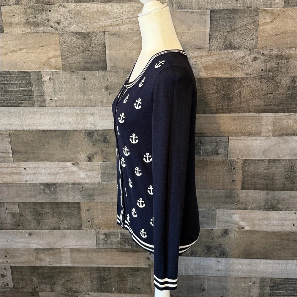 Talbots Nautical Cardigan with anchors Size XS - Picture 4 of 16